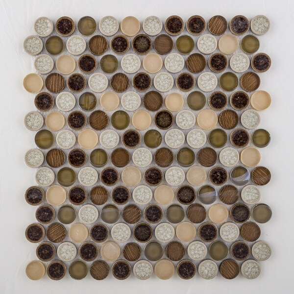 ANDOVA TILES Polka 1 X 1 Penny Round Mosaic Tile